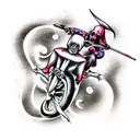 Grim Reaper riding a Harley  tattoo design idea