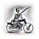 Grim Reaper riding a Harley  tattoo design idea