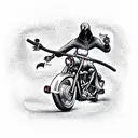 Grim Reaper riding a Harley  tattoo design idea