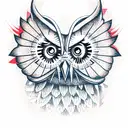 Owl and all seeing eye  tattoo design idea