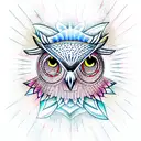 Owl and all seeing eye  tattoo design idea