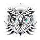 Owl and all seeing eye  tattoo design idea