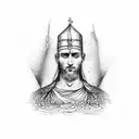 thumb print with the lines being the word ”Even though it pleased Yahweh to crush him with grief, he will be restored to tattoo design idea