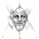 thumb print with the lines being the word ”Even though it pleased Yahweh to crush him with grief, he will be restored to tattoo design idea