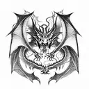 Dragon in anime style tattoo design idea