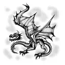Dragon in anime style tattoo design idea