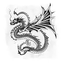 Dragon in anime style tattoo design idea