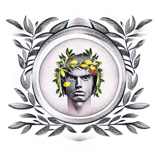 laurel wreath on chest tattoo design idea