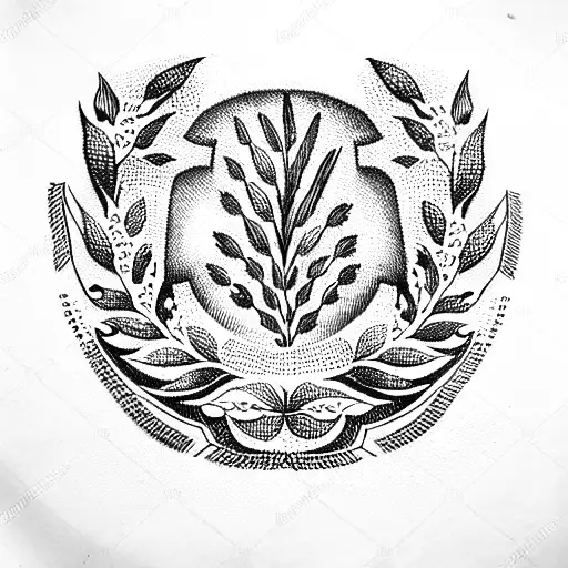 laurel wreath on chest tattoo design idea