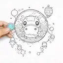 tamagotchi floating tattoo design idea