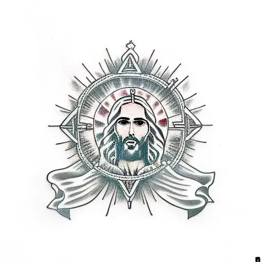 jesus en la cruz tridimensional tattoo design idea