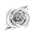 atom tattoo design idea