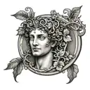 apollo and dionysus god symbol in alchemy tattoo design idea