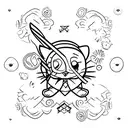 short stack of open books with harry potter, hunger games, lilo and stitch, and hello kitty symbols floating above tattoo design idea