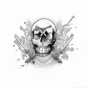 marine ink with skull tattoo design idea