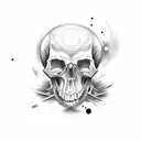 marine ink with skull tattoo design idea
