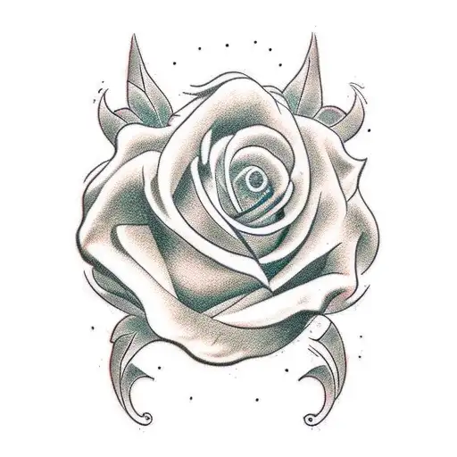 semicolon rose  tattoo design idea