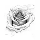 rose with semicolon  tattoo design idea