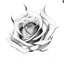 rose with semicolon  tattoo design idea