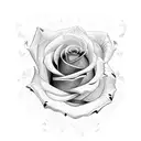 rose with semicolon  tattoo design idea