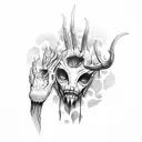 hand with wendigo tattoo design idea
