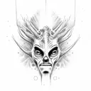 hand with wendigo tattoo design idea