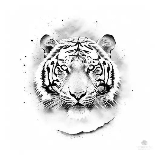 A sales graph made of coffee beans with a tiger silhouette in the background tattoo design idea
