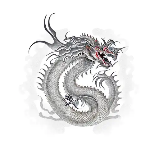 asian dragon  tattoo design idea