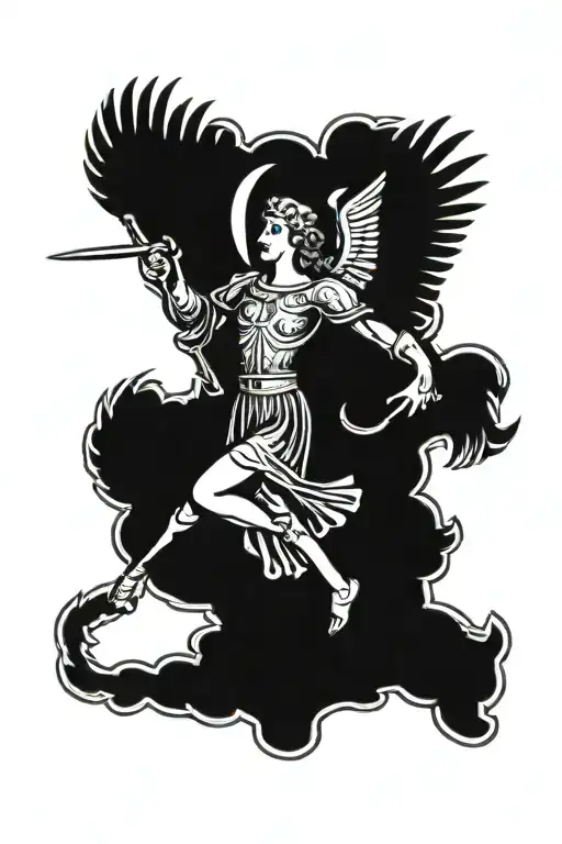 archangel saint michael tattoo design idea