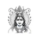 lord shiva and universe with trisula tattoo design idea