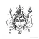 lord shiva and universe with trisula tattoo design idea