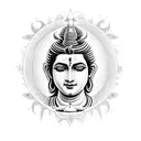 lord shiva and universe with trisula tattoo design idea