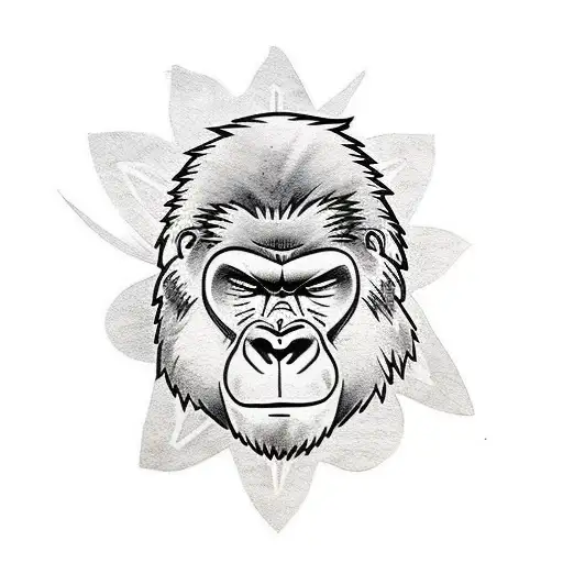 anime inspired gorilla tattoo design idea