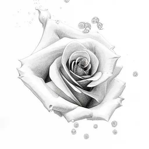 rose with three goldfish tattoo design idea