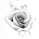 rose with three goldfish tattoo design idea