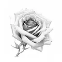 rose with three goldfish tattoo design idea