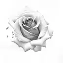 rose with three goldfish tattoo design idea