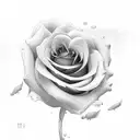 rose with three goldfish tattoo design idea