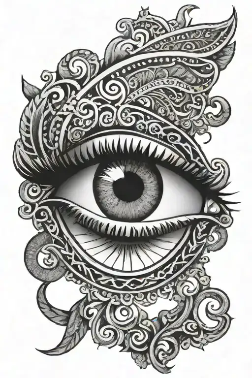 Nordic eye, forearm cuff tattoo design idea