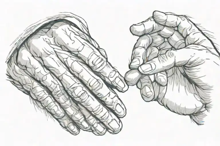 The Creation of Adam hands touching tattoo design idea