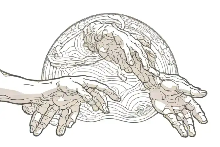 The Creation of Adam art tattoo design idea