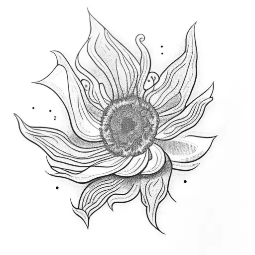 paisley sunflowers tattoo design idea