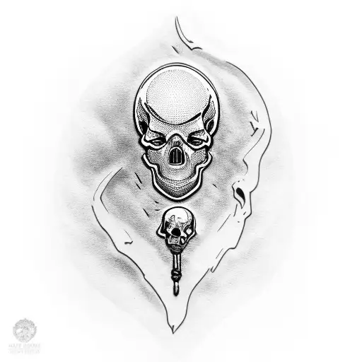 skull brass knuckle tattoo design idea
