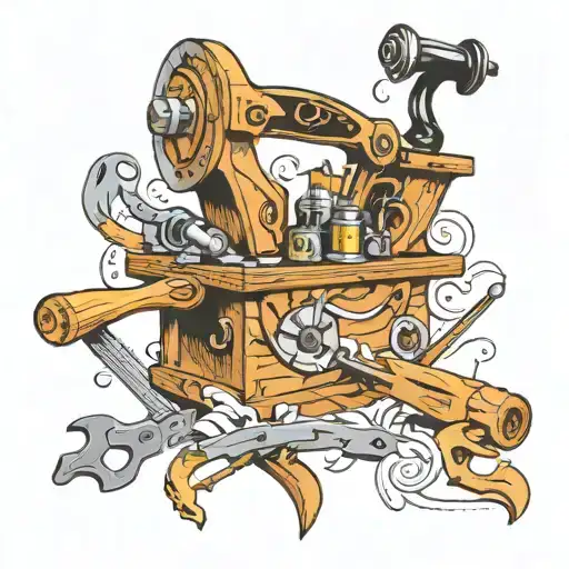 woodworking hand tools arranged tattoo design idea