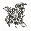 saw blade memorial tattoo tattoo design idea