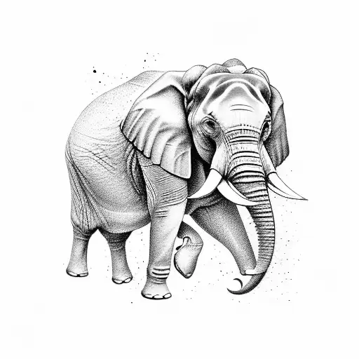 Elephant Wanderer tattoo design idea
