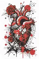 Broken heart tattoo design idea