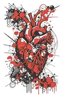Broken heart tattoo design idea