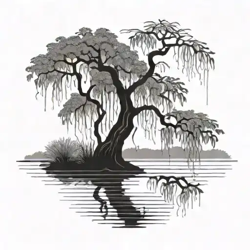 weeping willow tree  tattoo design idea