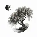 weeping willow tree  tattoo design idea